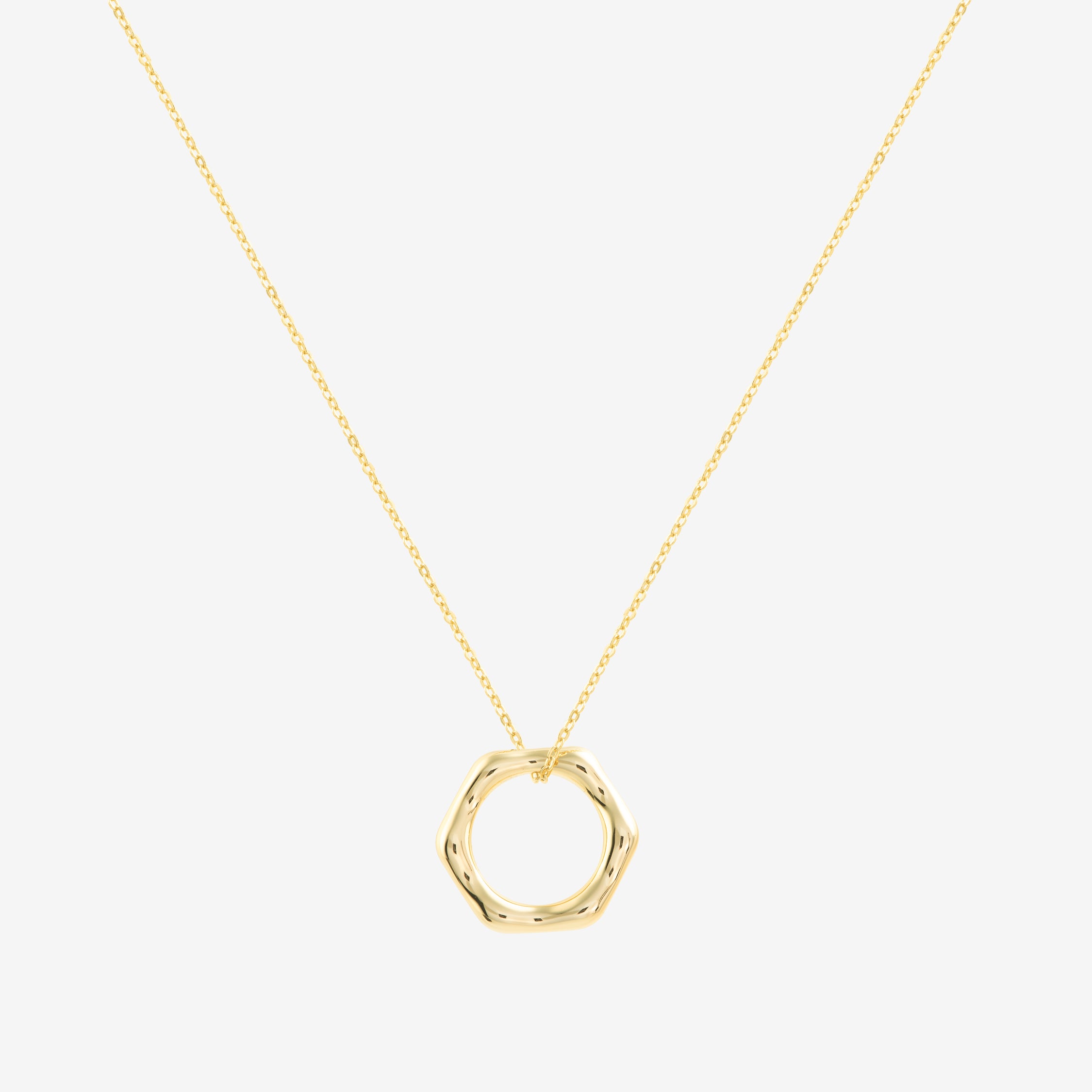 Circle Pendant Silver Chain 