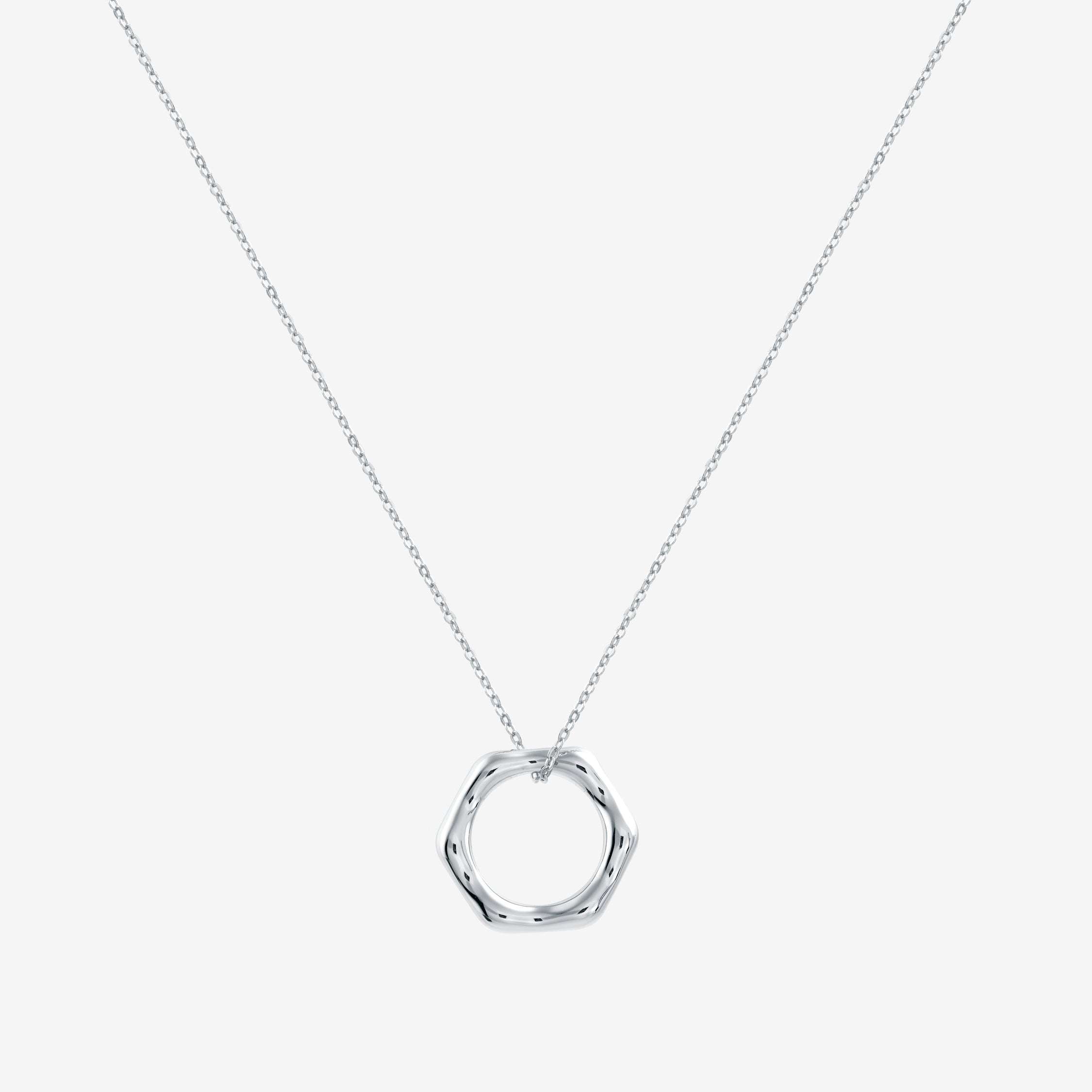 Circle Pendant Silver Chain 