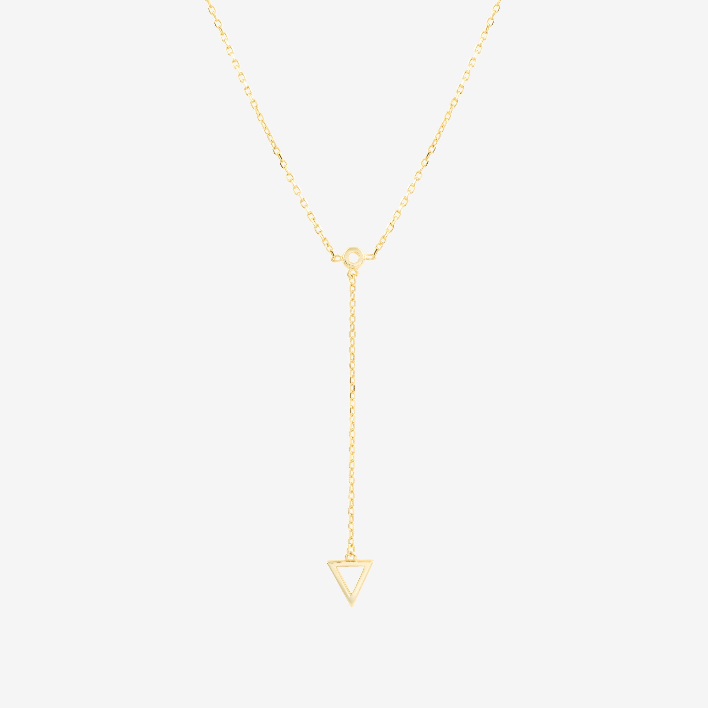 Silver Chain Triangle Drop Necklace