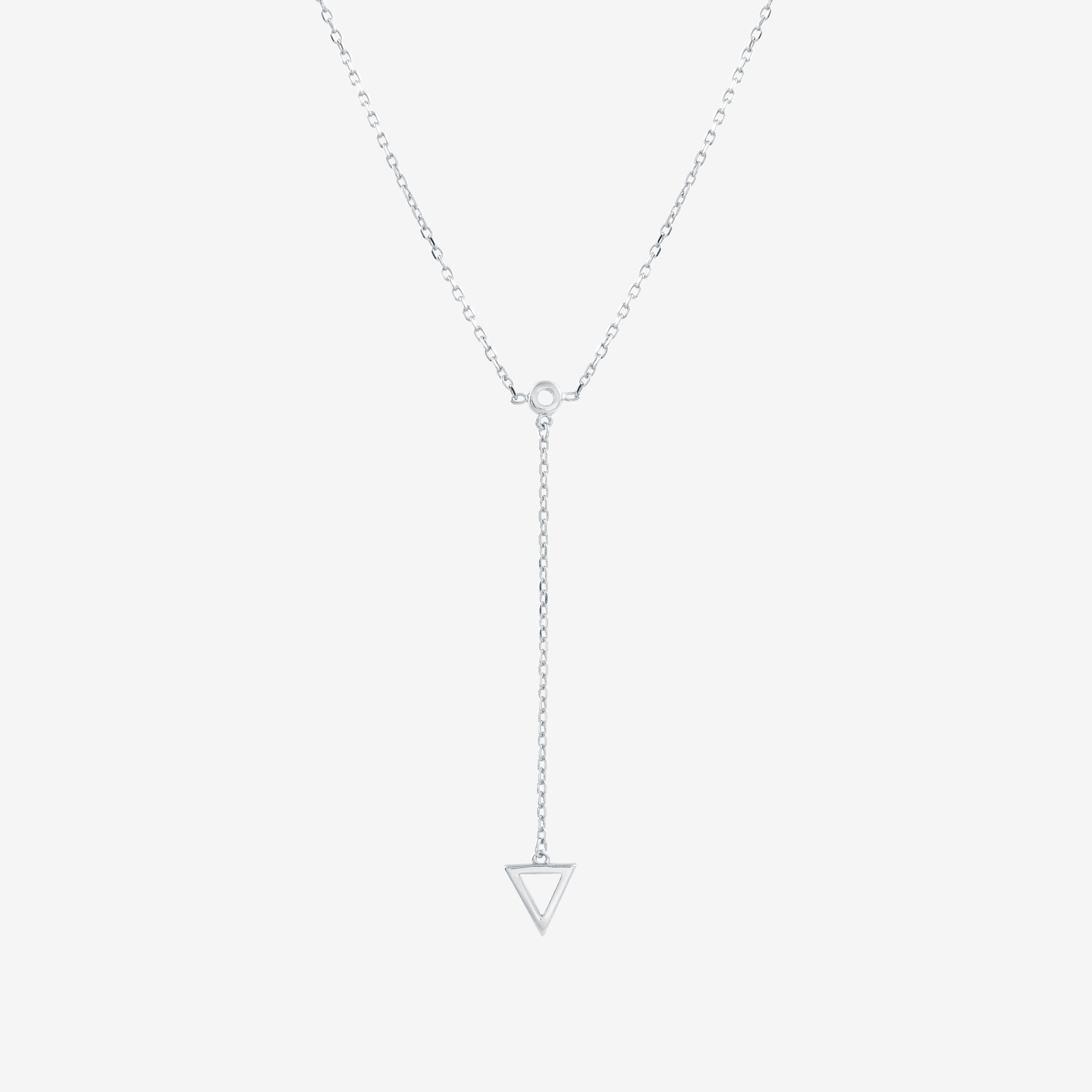 Silver Chain Triangle Drop Necklace