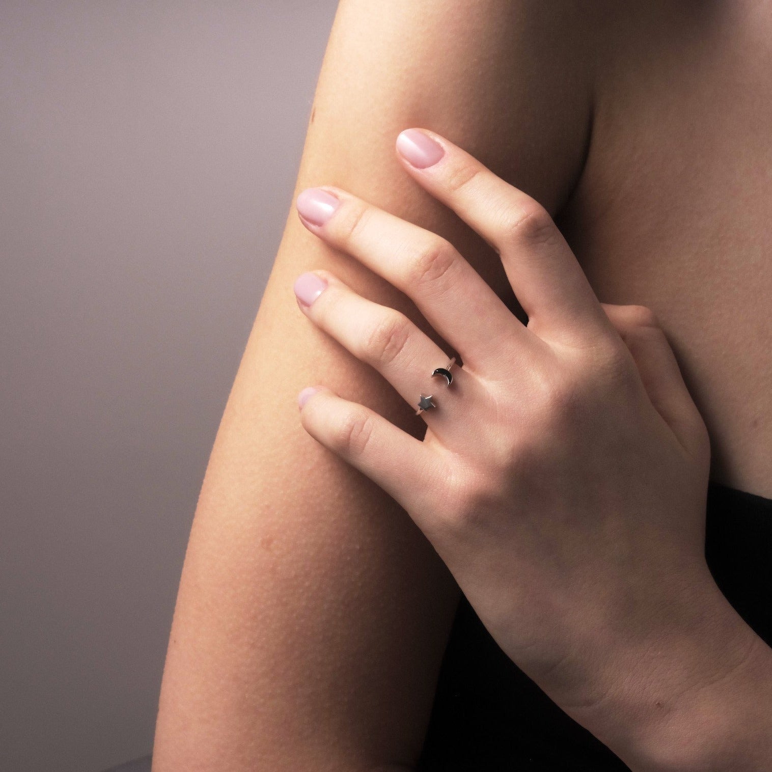 Adjustable Midnight Silver Ring